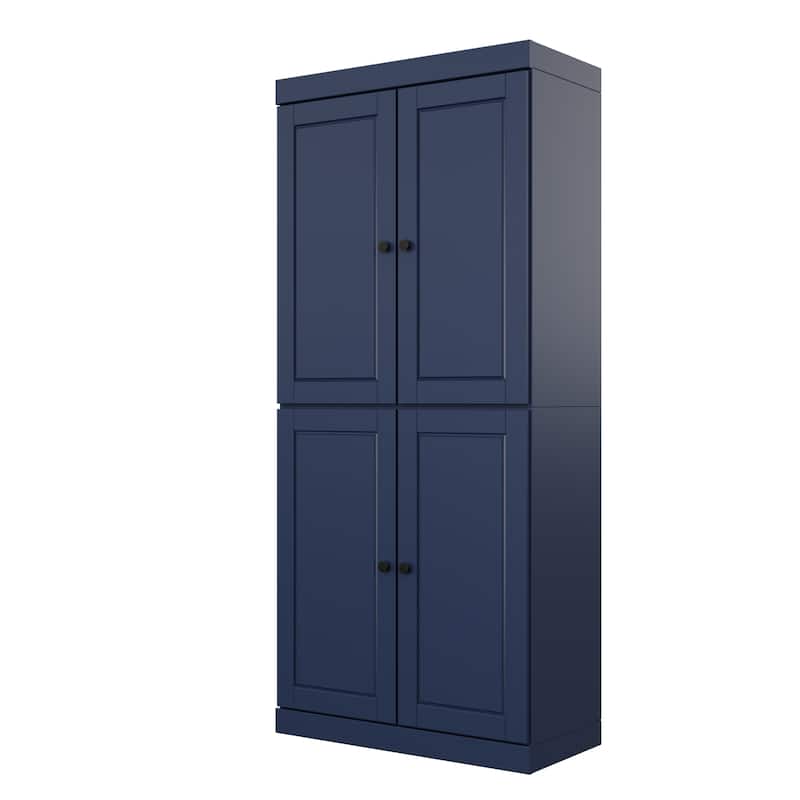 Palace Imports 100% Solid Wood 6-Shelf Bookcase with Solid Doors and Adjustable Shelves