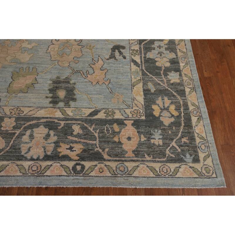 Vegetable Dye Oushak Area Rug Hand-Knotted Turkish Wool Carpet - 8'0"x 9'11"