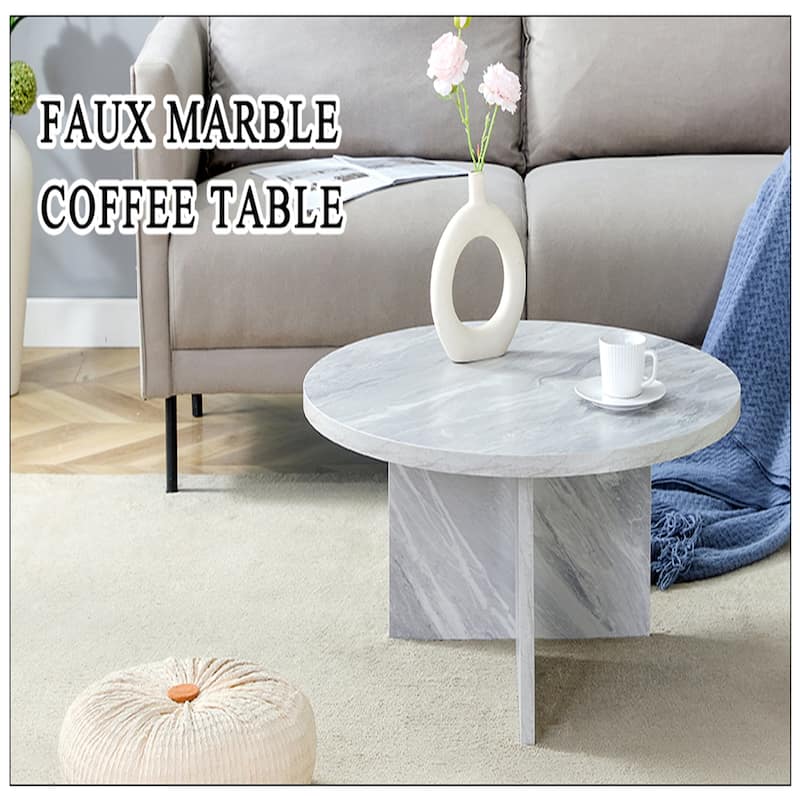 A Multi-style Decor Friendly MDF White Round Coffee Table