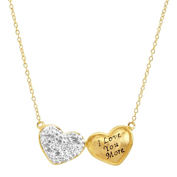 engraved double heart necklace