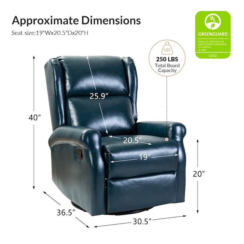 Baksoho Contemporary Faux Leather Swivel Nursery Chair with Metal Base by HULALA HOME