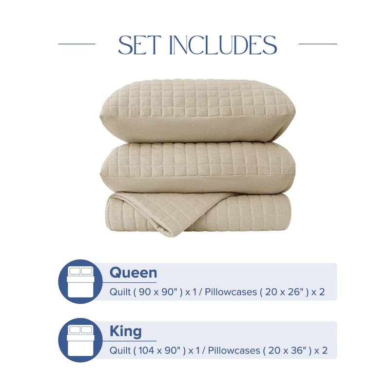 3-Piece Soft Jersey Knit Quilt Set