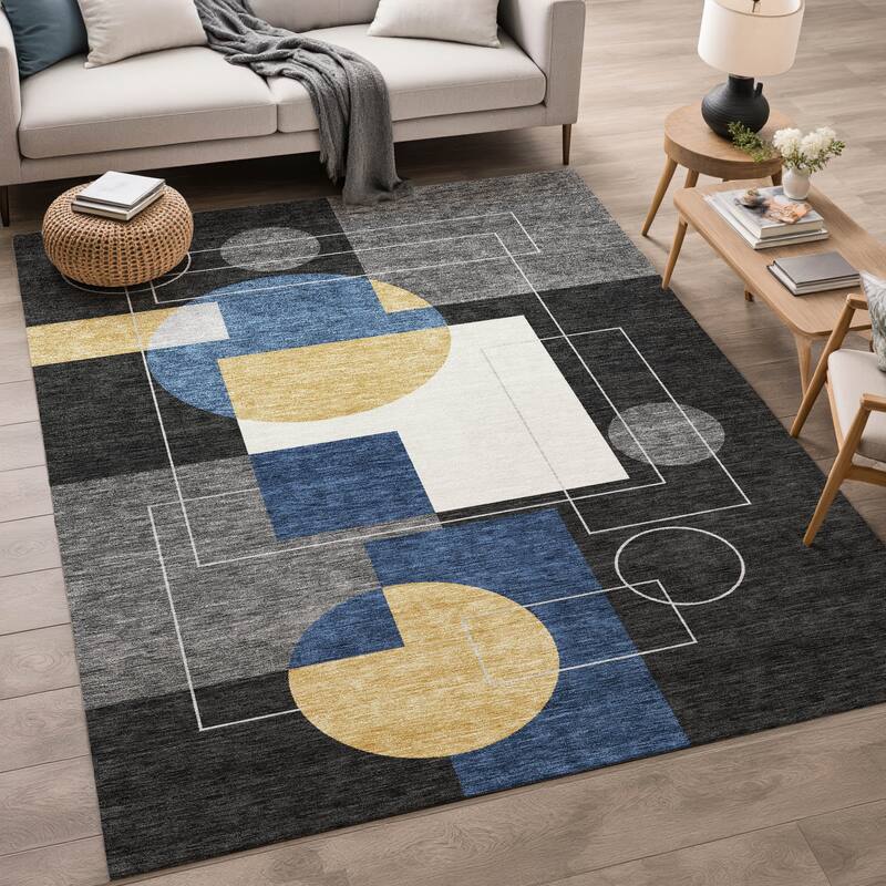 Machine Washable Indoor/ Outdoor Modern Filly Chantille Rug