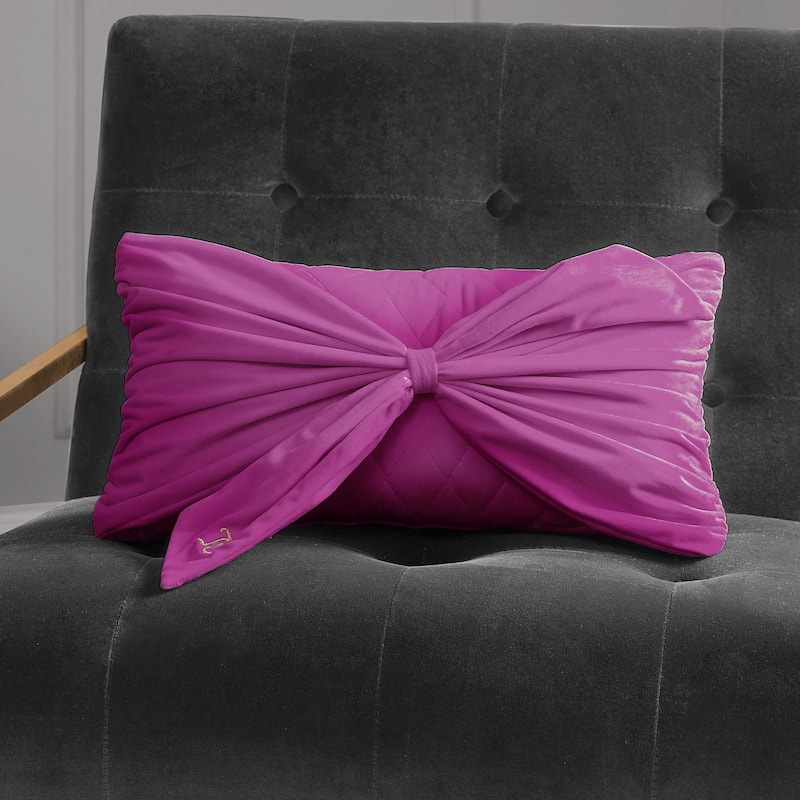 Juicy Couture Velvet Bow Designer Decorative Pillow