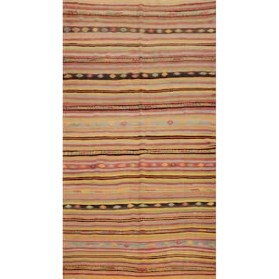 Hand Woven Oriental 100% Wool Carpet Southwestern Tribal Multi-Colored Kilim Area Rug - 9' 6'' X 5' 1''