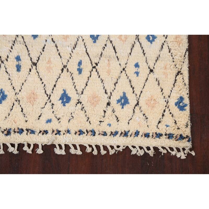 Trellis Moroccan Oriental Wool Area Rug Hand-knotted Decorative Carpet - 5'11" x 9'5"