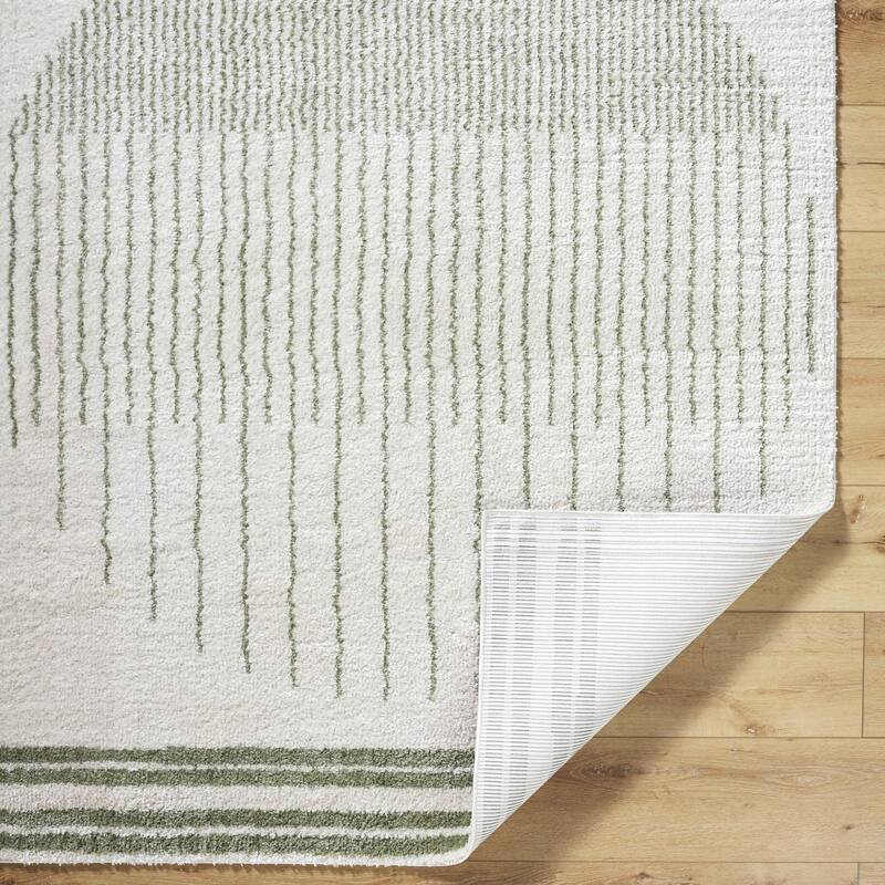 Livabliss Scandinavian Fossay Shag Stripe Washable Area Rug