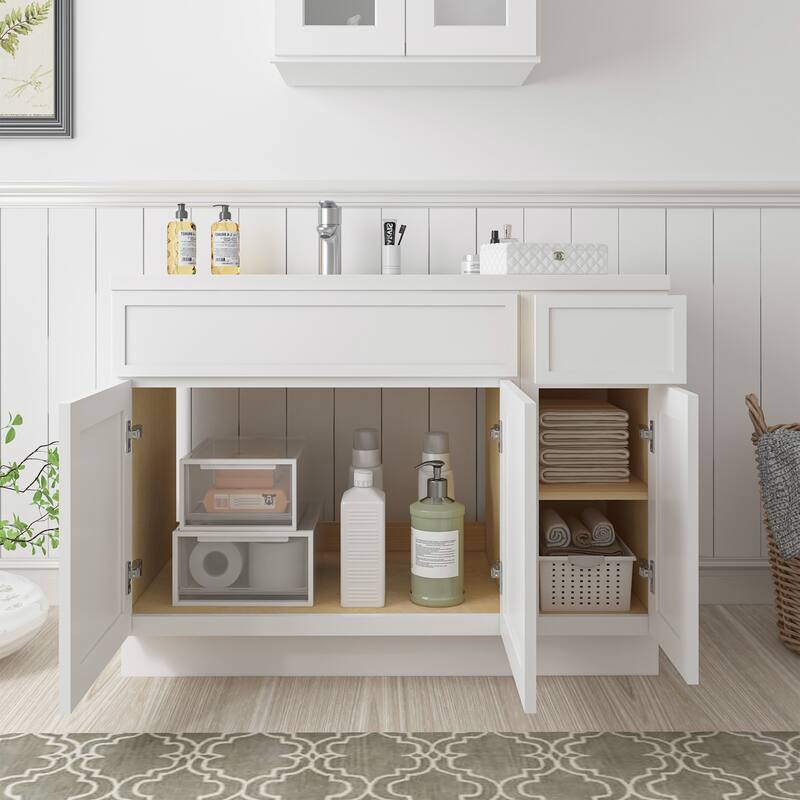 Vanity Art 42" Birch Freestanding Bathroom Vanity Cabinet without Top
