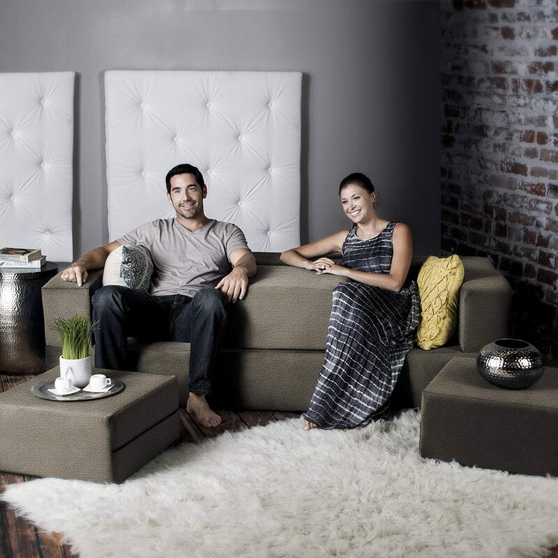 Porch & Den California King Convertible Sleeper Sofa and Ottomans