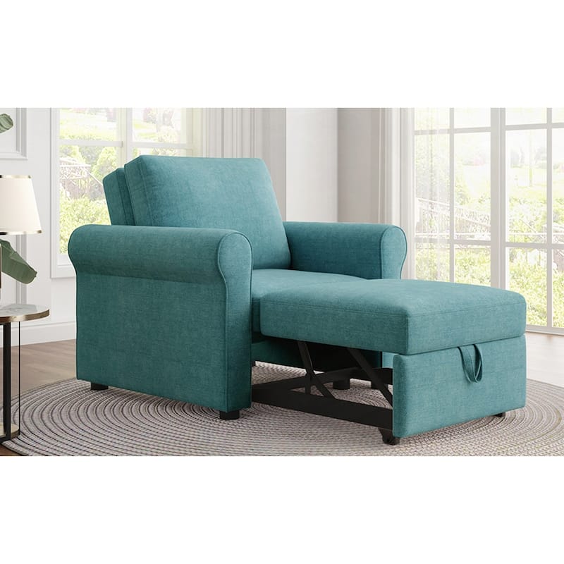 Convertible Sleeper Chair Bed with Adjust Backrest Into a Sofa
