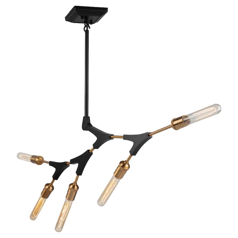 Filiali 5 Light Chandelier (Black & Harvest Brass)