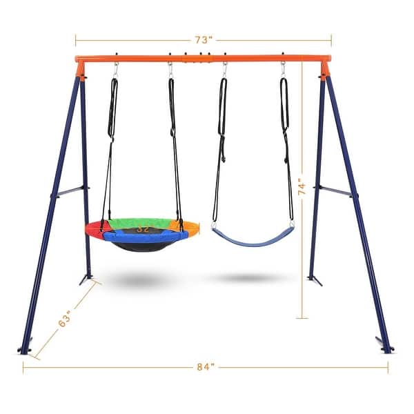 dimension image slide 0 of 2, Saucer Swing with Stand for Kids