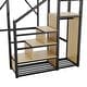 preview thumbnail 7 of 98, Metal Loft Bed with Wooden Stairs Built-in Storage Shelves and Wardrobe, High Loft Bed Frame with Side Grid Storage Rack