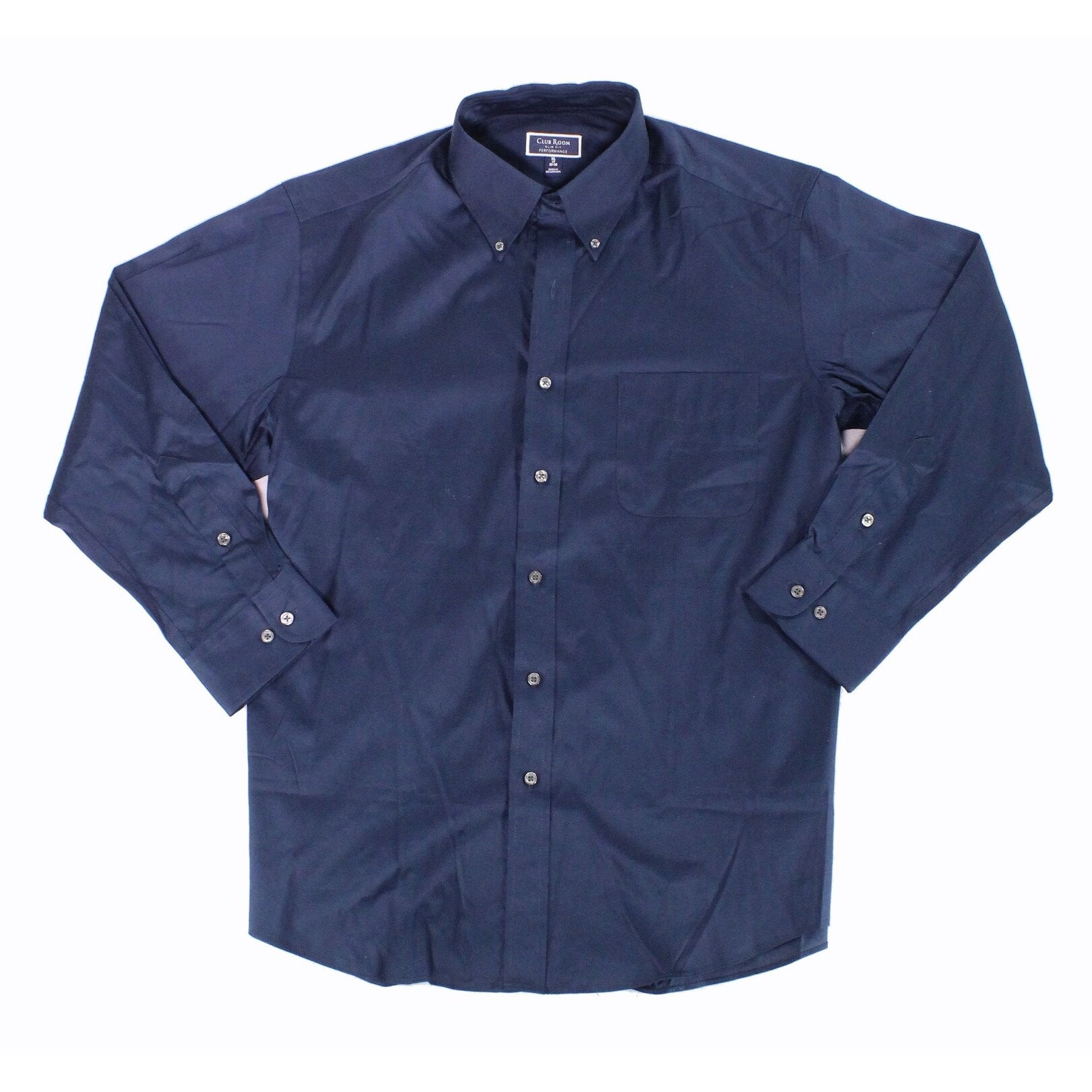 Shop Club Room Mens Shirt Navy Blue Size Xl Slim Fit Performance