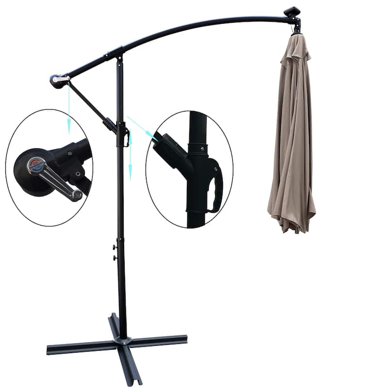 Waterproof 10 ft Market Umbrella with LED Lights