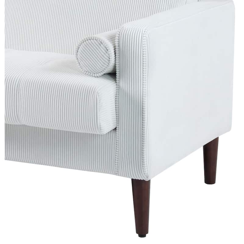62.5'' W Corduroy Couch Upholstered Square Arm Sofa