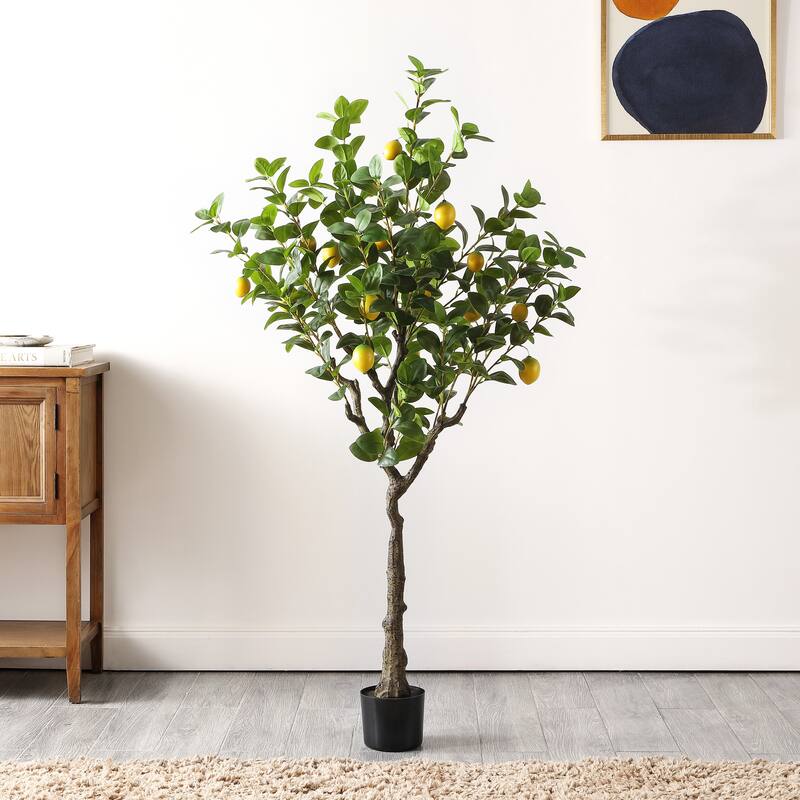 SAFAVIEH Sheree Faux Lemon 60-inch Potted Tree - 35" W x 35" D x 60" H - 35Wx35Dx60H