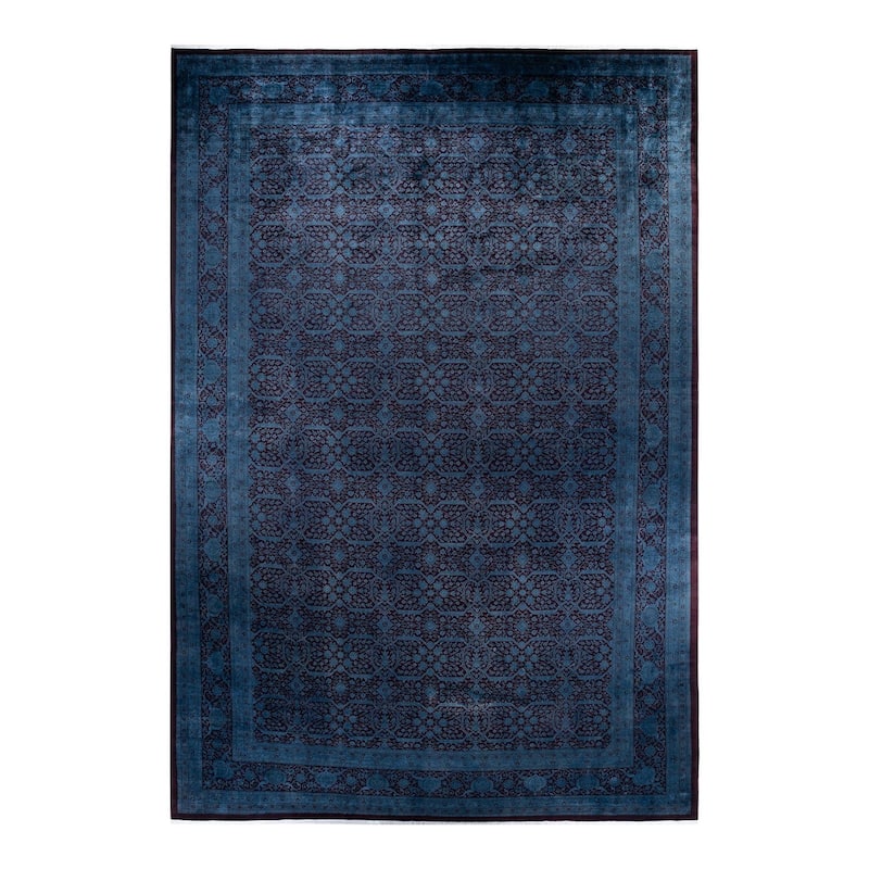 Overton Handknotted Wool Vintage Inspired Contemporary Overdyed Red Area Rug - 18' 3" x 12' 1"