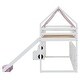 preview thumbnail 13 of 18, Pink Wooden House-shaped Loft Bed Kids Bed with Tent,Twin size