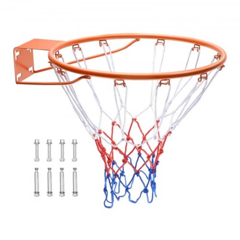 Orange Heavy Duty Q235 Wall Door Mounted Basketball Rim with Nylon Net