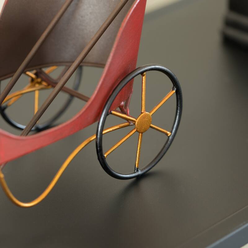 Metal Figurine Car Shaped Vintage Wine Single Bottle Holder Stand Rack