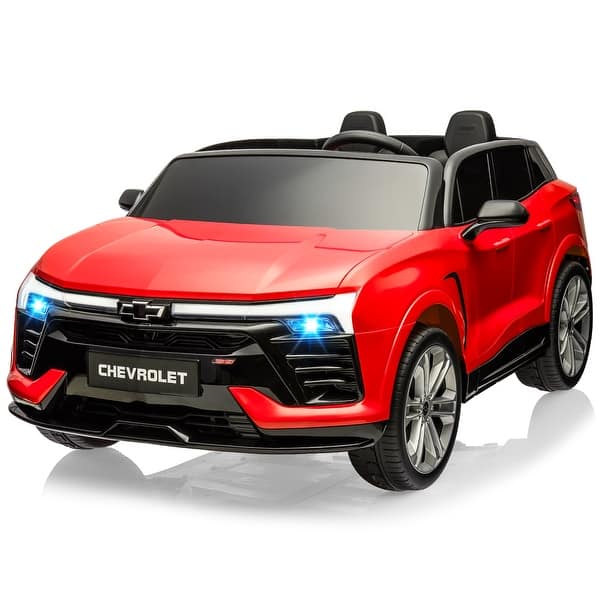 slide 2 of 28, 24V Kids Electric Ride on Car 2 Seater SUV, Battery Powered Truck Licensed Chevrolet Vehicle Red