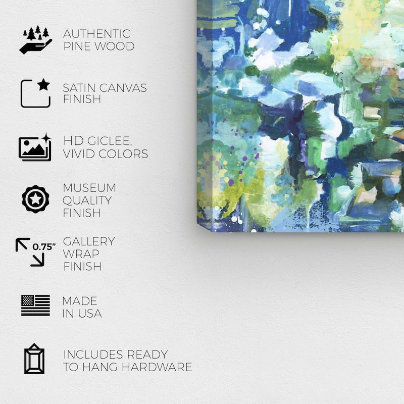 Wynwood Studio Abstract Evergreen Blue and Modern & Contemporary Wall Art Canvas Print