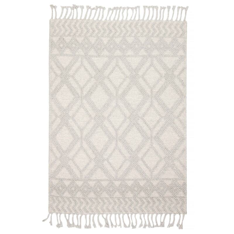 ECARPETGALLERY Braid weave Sienna Grey Wool Rug - 5'3 x 7'5 - Grey - 5'3 x 7'5