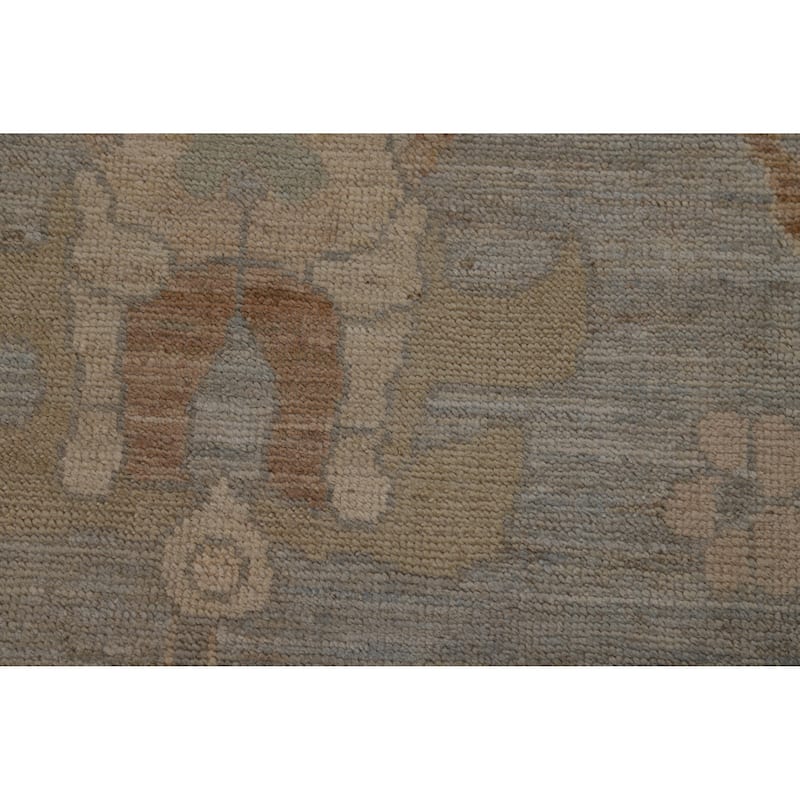 Oushak Turkish Area Rug Handmade Vegetable Dye Grey Wool Carpet - 5'11"x 9'1"