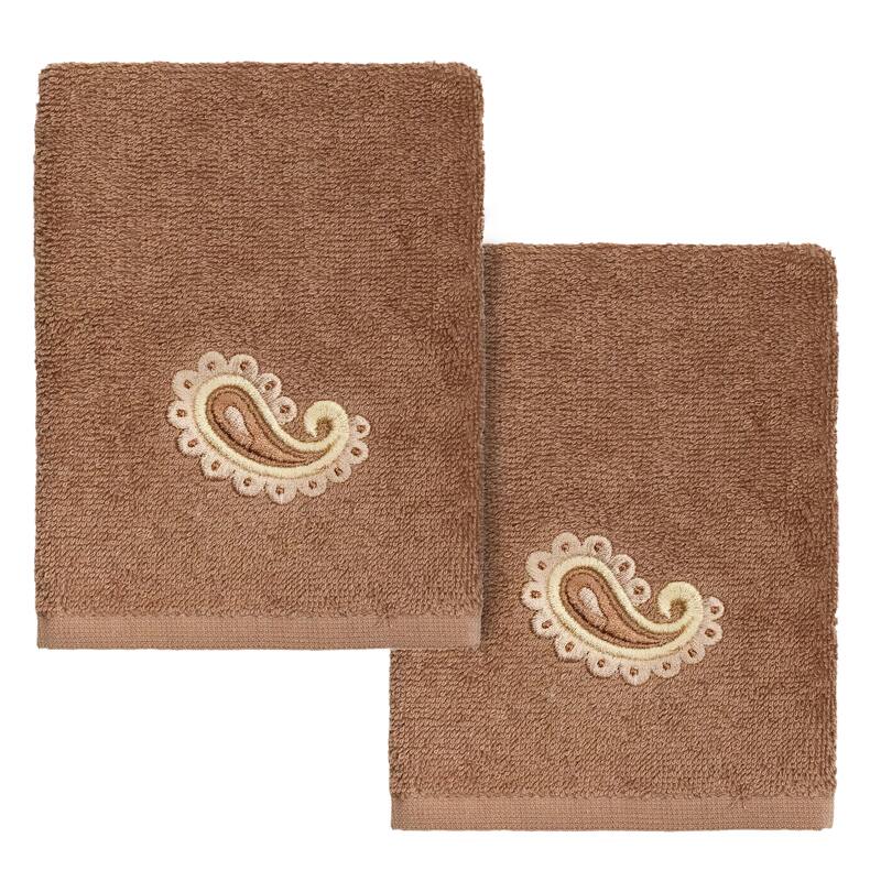 Authentic Hotel and Spa Turkish Cotton Mackenzie 2PC Washcloth Set - Latte