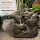 preview thumbnail 15 of 43, Alpine Corporation Outdoor Multi-Tier Rainforest Rock Waterfall Fountain with LED Lights