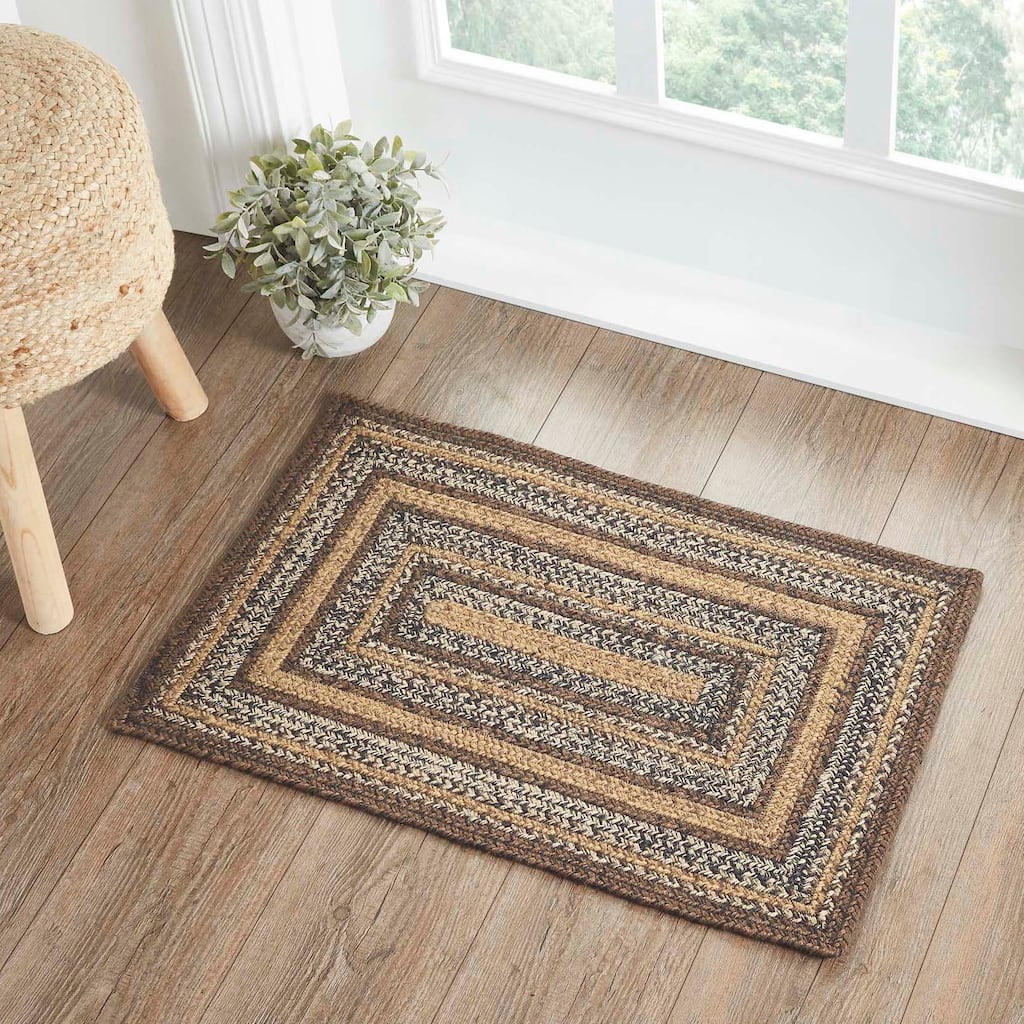 Espresso Jute Rug Rect w/ Pad 20x30 - 20" x 30" Rectangle