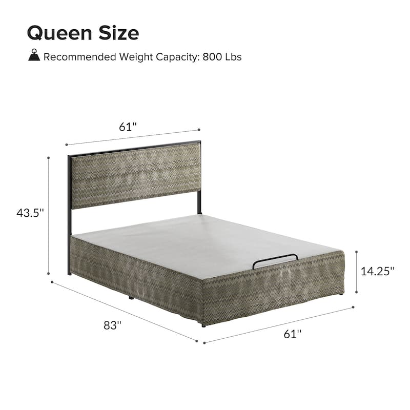 Oliver Modern Washable Slipcover Bed Upholstered Metal by HULALA HOME