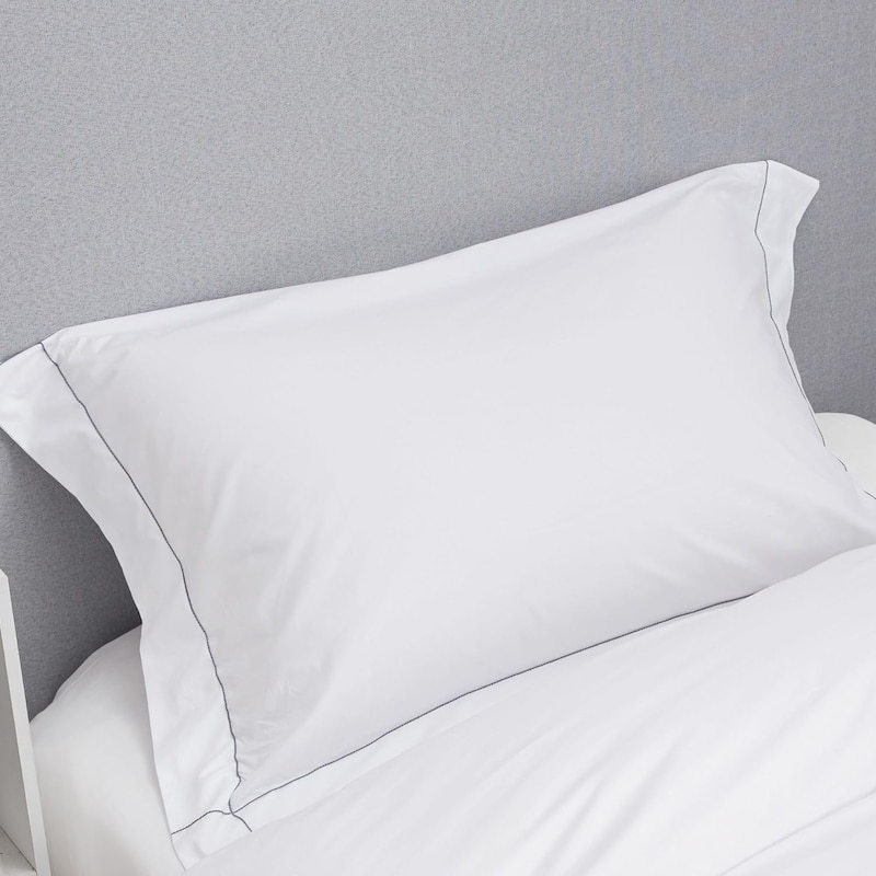 Sassi di Matera™ - Italy Made 100% Cotton Pillow Sham (2-Pack) - Italian Stitch Grey - Standard