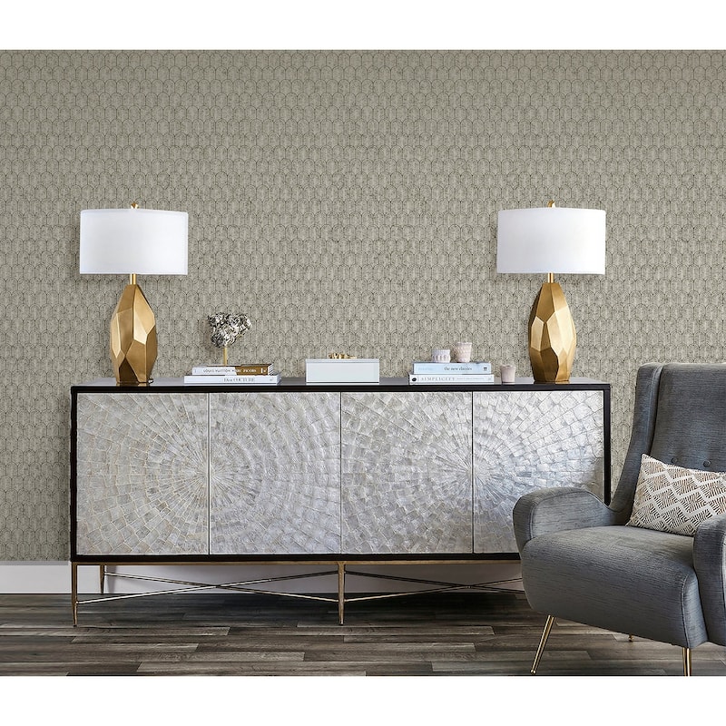 Galerie Wallcoverings Lustre Collection Geometric Arc Non-woven Shimmer Wallpaper Roll