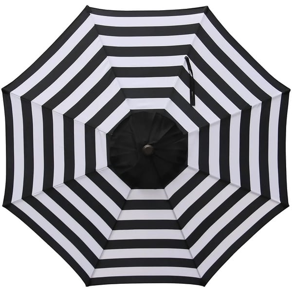 Shop Black Friday Deals On Davee Furniture 9 Feet Black White Stripe Crank And Tilt Market Umbrella On Sale Overstock 31830635