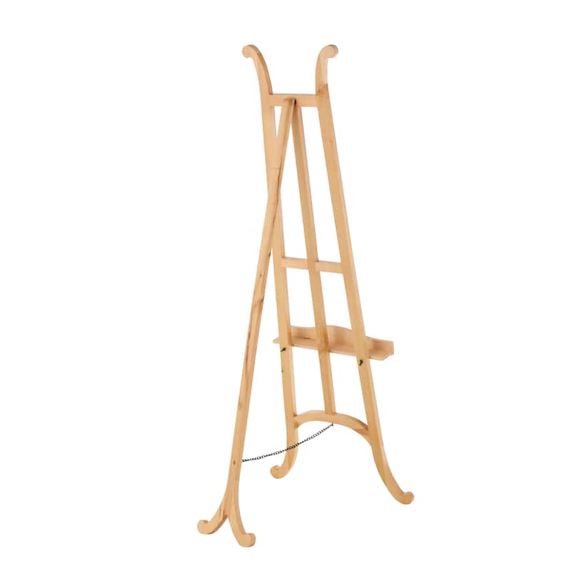 Wood Handmade Tall Easel with Chain Support - Light Brown - Roche River Decor
