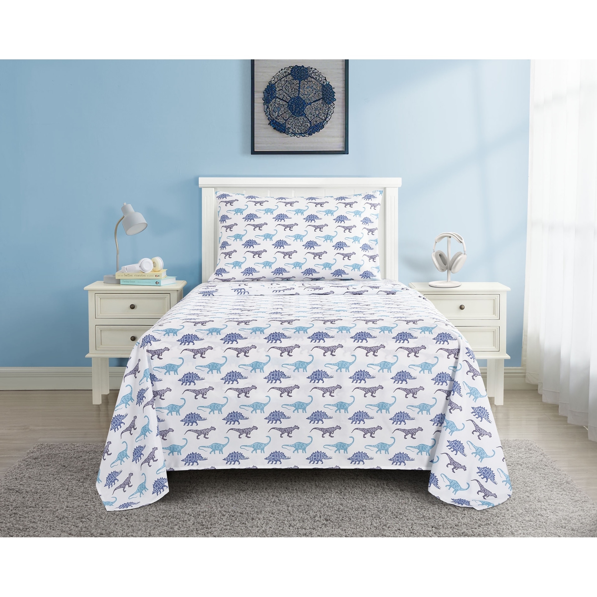 Dino School 3pc Twin Sheet Set