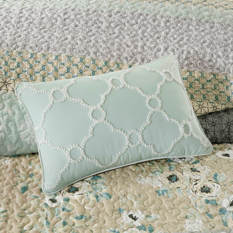 Madison Park Willa 6 Piece Cotton Quilt Set with Throw Pillows