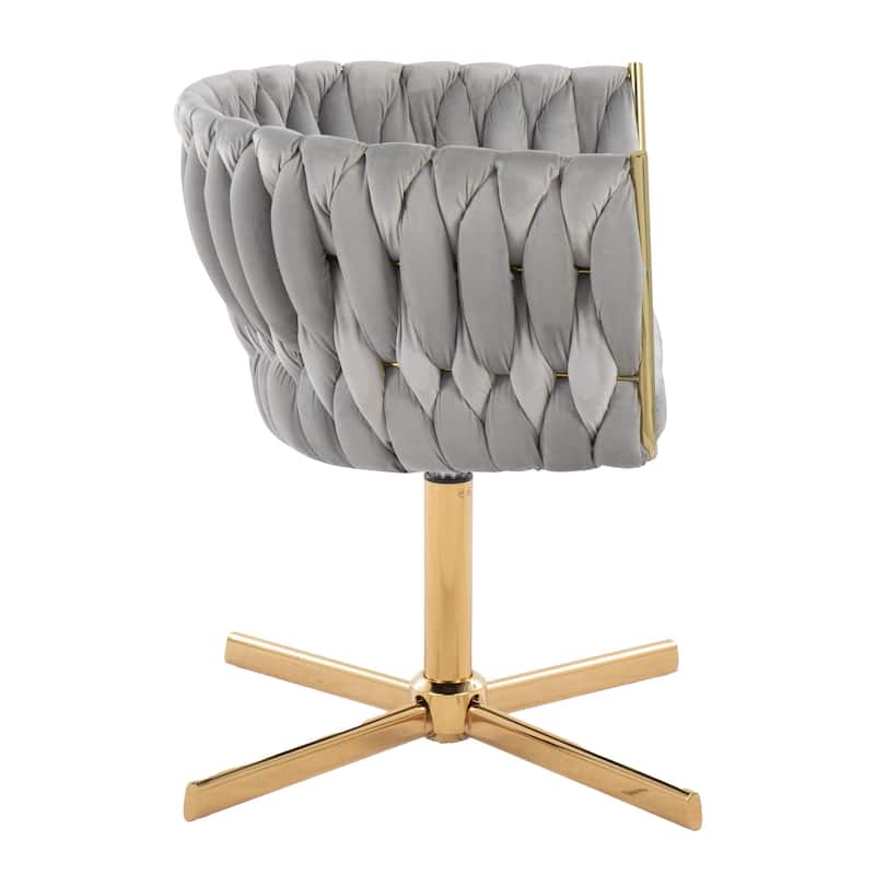 Silver Orchid Braided Erika Swivel Accent Chair