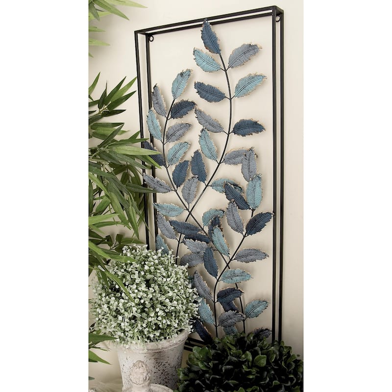 Metal Leaf Home Wall Decor - Set of 2 Black - Roche River Decor