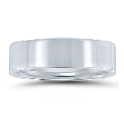 6mm Flat Comfort Fit Wedding Band in 950 Platinum