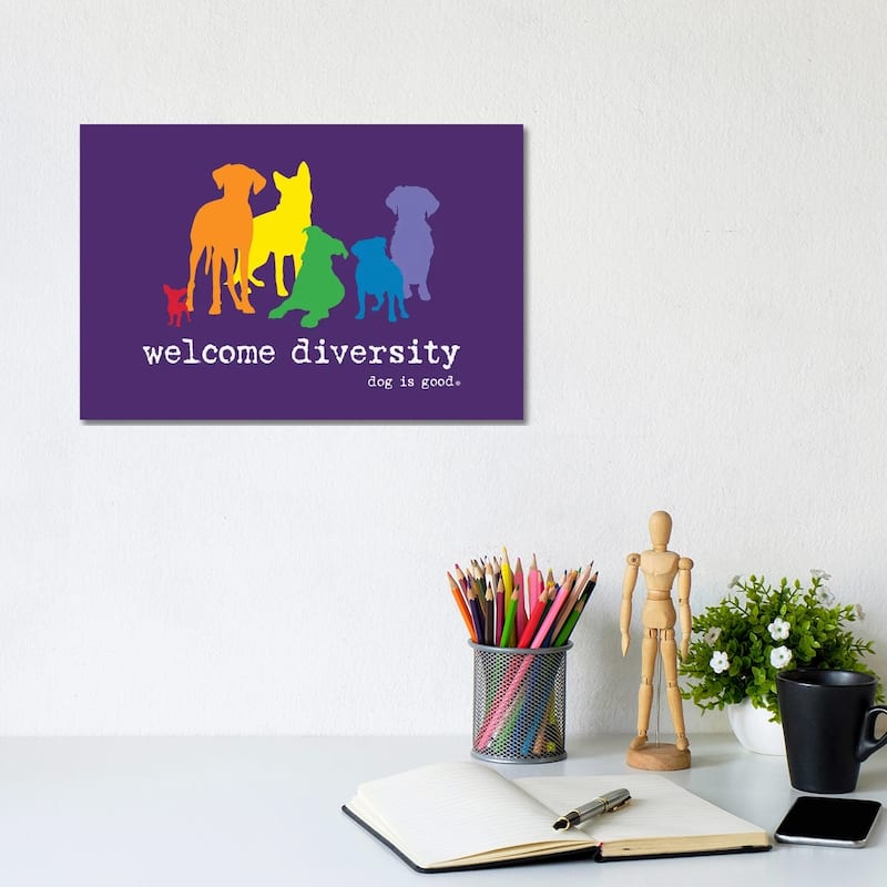 iCanvas "Diversity Pride" by Dog is Good and Cat is Good Canvas Print - 8x12x0.75