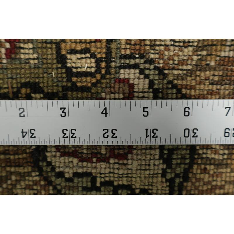 Hand Knotted Oriental 100% Wool Carpet Traditional All-Over Black Agra Area Rug - 8' 0'' X 8' 2''