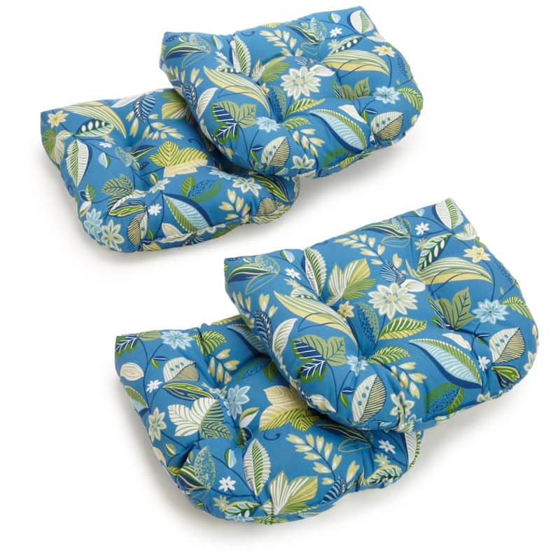 19-inch Rounded Back Indoor/Outdoor Chair Cushions (Set of 4) - Skyworks Caribbean
