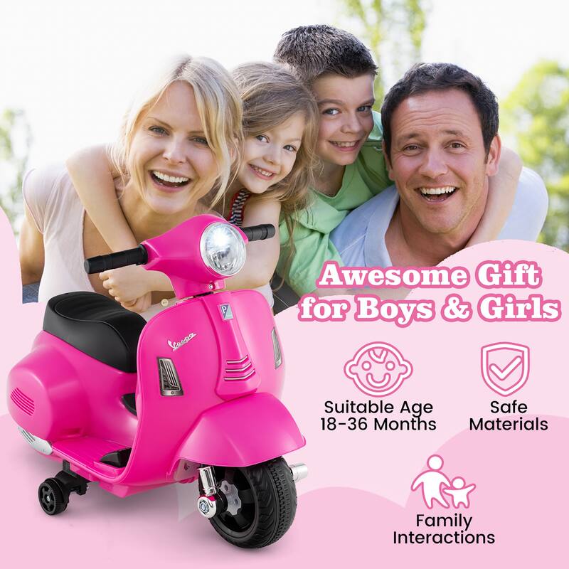 Gymax Kids Ride on Motorcycle w/ Training Wheels Headlight Horn 6V - See Details