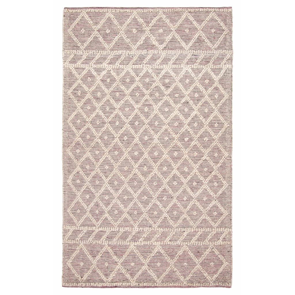 ECARPETGALLERY Braid weave Sienna Khaki Wool Rug - 5'0 x 8'4