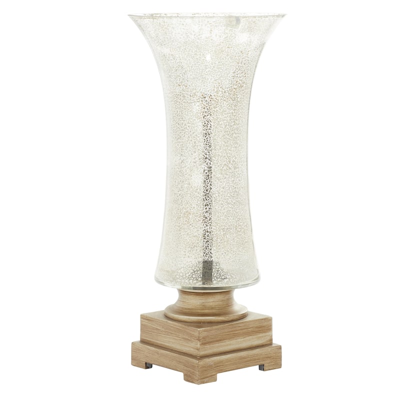 Glass Room Uplight with Gold Base - Set of 2 Silver - Roche River Decor