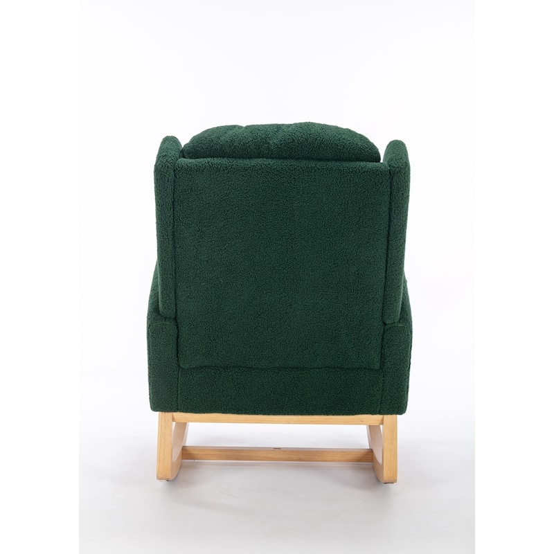 Teddy Fabric Rocking Chair With Packet Wood Legs