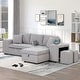 preview thumbnail 1 of 16, Merax 104" Modern L-Shape 3 Seat Reversible Sectional Couch Grey